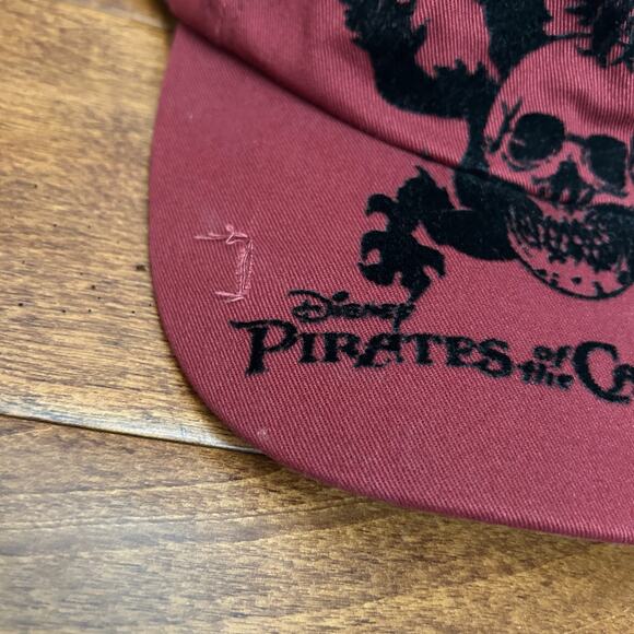 PIRATES OF THE CARIBBEAN Disney Store Maroon Burgundy Distressed Hat - Picture 6 of 8
